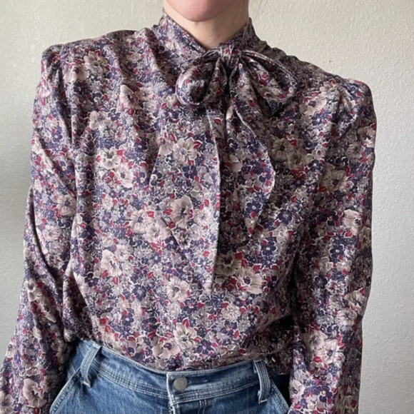 High Neck Tie Blouses